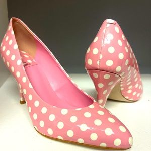 Jeffrey Campbell Veronique Pump in Pink White Polka Dot.NWT